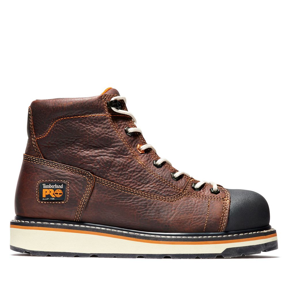 Timberland Mens Work Boots PRO® Gridworks 6" Alloy Toe - Brown/Black - India UD3210645